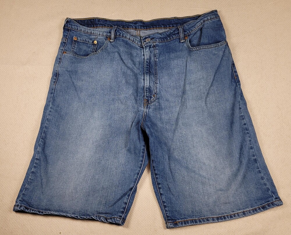 Levis 569 Shorts Mens 42 Blue Denim Loose Fit Casual Jean Zip Fly Relaxed Baggy